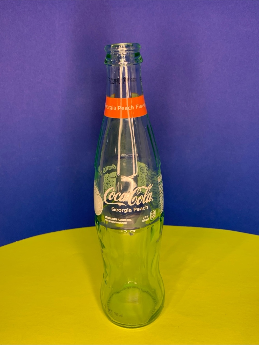 Coca Cola Georgia Peach Empty Glass Soda Bottle Collector or Crafts 10"